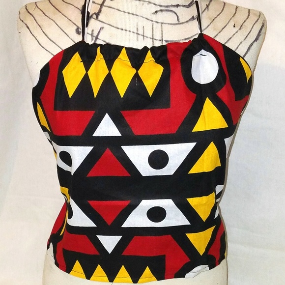 ETHNICBROOKLYN Tops - Kente halter top/Ankara top/African clothing